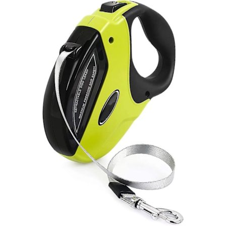 Hundetøy med bremse knapp og innfellbar bånd, nylon bånd, sterk og holdbar, utvidbar