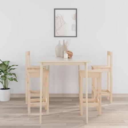 Vidaxl Barmöbler 4 Delar Massiv Furu Brun