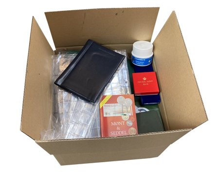 Tilbehørs-rodekasse til møntsamlere