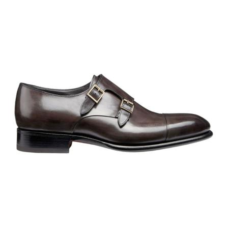 Santoni Leather double-buckle Sko Grå, Herre, Størrelse: 39 EU