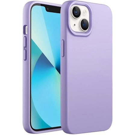 Silikone Etui Kompatibelt med iPhone 13 6,1-tommer, Silkeblødt Beskyttelsesetui, Stødsikkert Cover med Mikrofiberforing