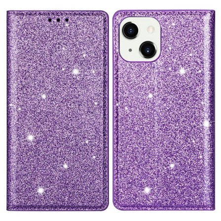 Glitter Pungetui iPhone 13 Lilla