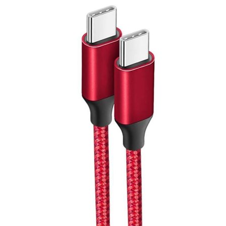 3A snabb USB-C till USB-C-kabel för Samsung Xiaomi Redmi OPPO - Förstärkt nylon 1M Röd