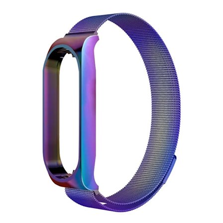 Milanese Loop-armband för Xiaomi Mi Band 7 6 5 4 3 Magnetiskt armband i rostfritt stål Metallarmband för Xiaomi Mi Band 4 3 Armband 5 Sju färger
