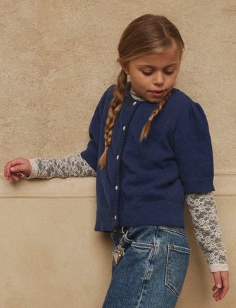 name it Nkfnabeth 2/4 Sl Knit Card - Navy - 116