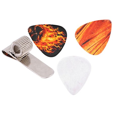 Guitar Pick Holder Clip Metal Pick Holding Clip med 3 stk. Clip til Guitar Player