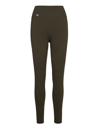 aim ́n | Khaki Ribbed Seamless Tights | S