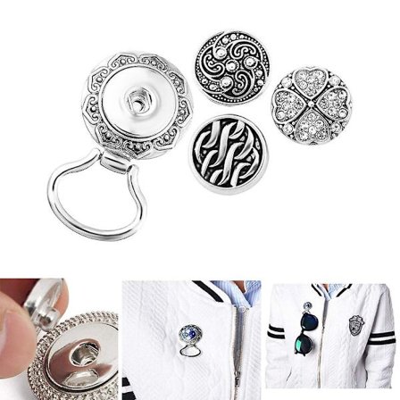 4 stk. (nål + 3 knapper) Magnetisk brilleholder broche til kvinder, læsebriller, solbriller og sikkerhedsbriller (FMY)