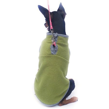 Pet Valp Katt Hund Fleece Coat T-shirt Varm Jacka Väst Green XL