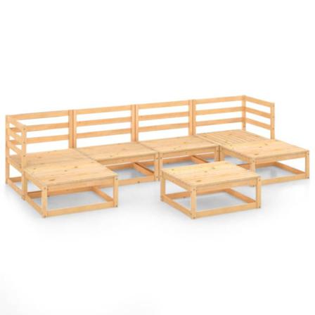 Vidaxl Loungegrupp 7 Delar Massiv Furu Brun