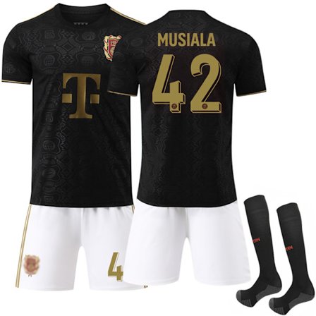 Bayern München 125-årsjubileum Svart Fotballdrakt med Sokker No.42 Musiala No.42 MUSIALA{KDO}
