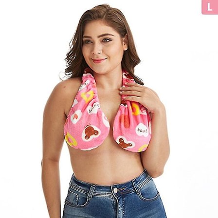 Handduks-BH Badhandduk Hängande Nacke Omlindad BH Stor Byst Hängande Nackhandduks-BH