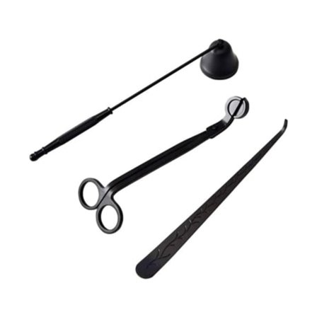 Ljusveke Trimmer Set, Rostfritt Stål Ljuslock Verktygsset, Inklusive Ljusveke Trimmer Beijiyi (svart)