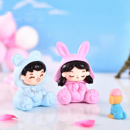 1par E Pyjamas Par Älskare Miniatyr Landskap Ornament Dollh