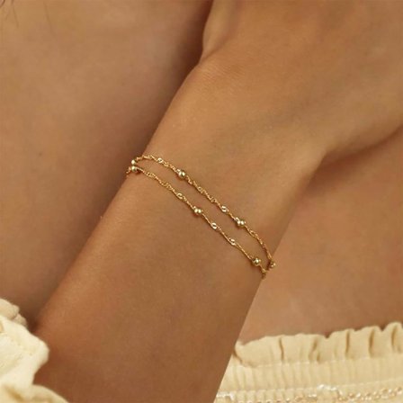 1 st. Guld Armband för Kvinnor, 18K Guldpläterat Lagerarmband,