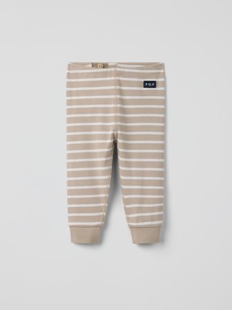 Bukse stripet baby - 62 - barneklær - beige - Polarn O. Pyret