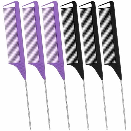 6-delt udredningskam Rustfrit stål Pintail kam Rotte