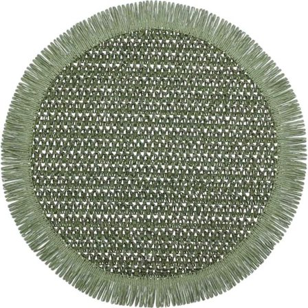 Underlägg Runt Grön Fransar 38 cm 4-pack