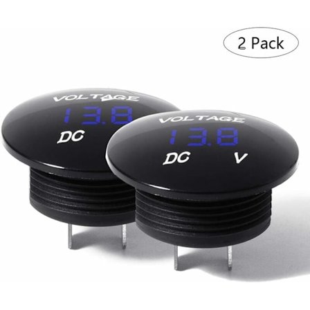 Biltillbehör Mini LED Digital Voltmeter Batteritestare 12 Volt / 24 Volt Vattentät Voltmeter För Bil Motorcykel Båt 2 Stycken Blå