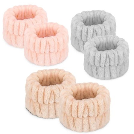 Ansigtsvaskearmbånd til kvinder, Mikrofiber Spa Ansigtsvaskearmbånd, Vandabsorberende Armbånd, Svedbånd til piger 6-pak