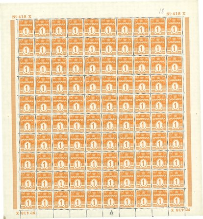 Danmark - AFA 77, marginal 418X - Helark - Postfrisk