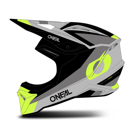 O'Neal 1SRS Stream MX Helmet Black/Neon Yellow XL