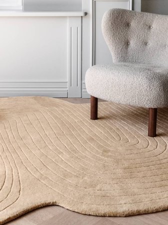 Lifeline 175X230 Beżowy Geometryczny Dywan Wełniany