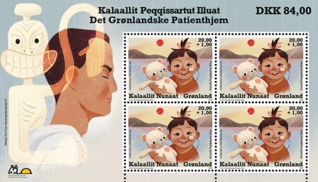 Grønland - Det Grønlandske Patienthjem - Postfrisk miniark