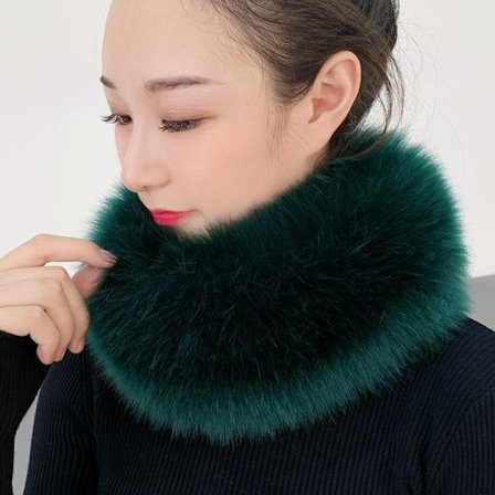Vinterneck Wrap Faux Fur Scarf GRÖN - high quality