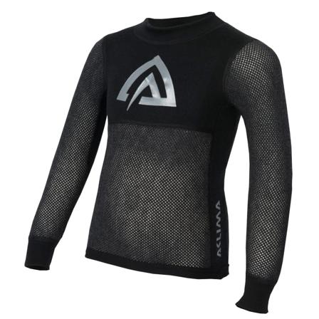 Aclima Woolnet Mini Crew Neck Children Children base layer tops Black 100
