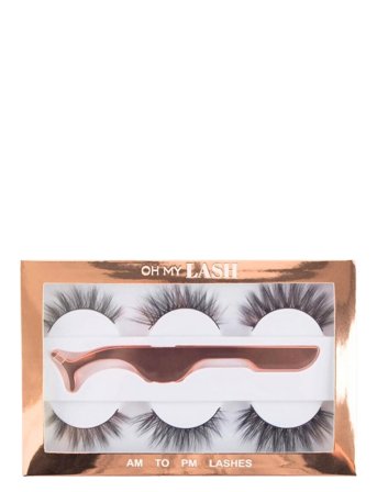 Oh My Lash Oh My Lash Faux Mink Strip Am To Pm Set - Black - 6 pcs