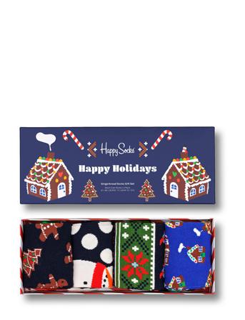 4-Pack Gingerbread Cookies Socks Gift Set Underwear Socks Regular Socks Multi/mønstret Happy Socks