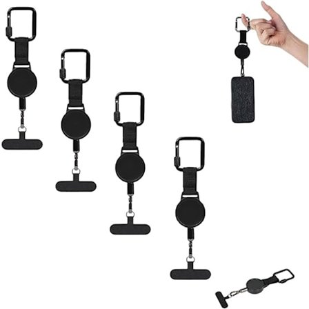1/2/4-pakning uttrekkbar tyverisikker telefonstropp med ståltråd, justerbar telefonholder