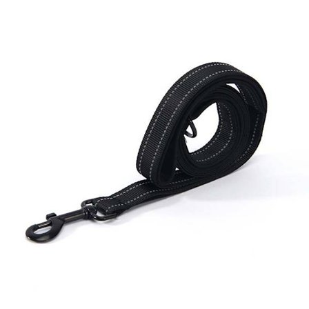 Koppel til kæledyr, koppel til store og mellemstore hunde med kæde, hundeløb, snor, nylon, dobbeltlags, tykkere, reflekterende hundekoppel