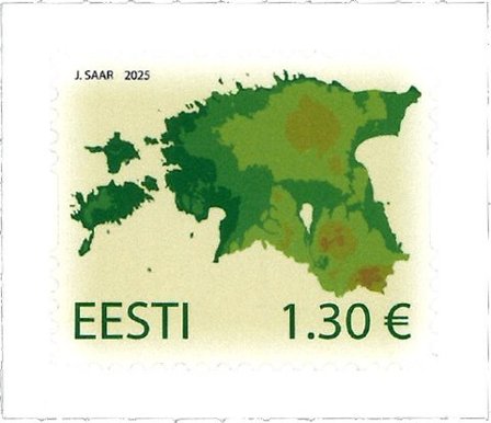 Estland - Landkort - Postfrisk frimærke