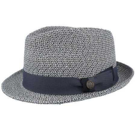 Balmoral - Svart straw Hatt - Toyo Salt 'n Pepper Trilby @ Hatstore
