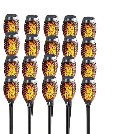 4 stycken sol Låga Fickla Ljus Flimrande 12 LED Landskap Gräsmatta Lampa Gang Belysning Fackla Utomhus Ljus Vattentät