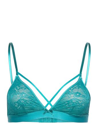 Corby Allover Lace Bralette Lingerie Bras & Tops Soft Bras Triangle Bras Blå Hunkemöller