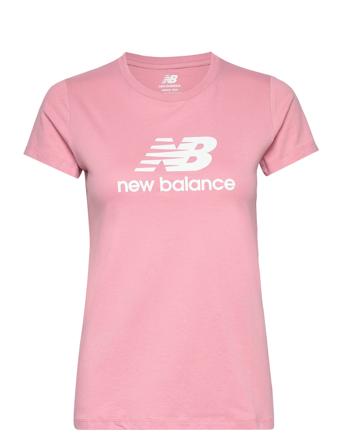 Nb Essentials Stacked Logo T-Shirt T-shirts & Tops Short-sleeved Rosa New Balance*Betinget Tilbud