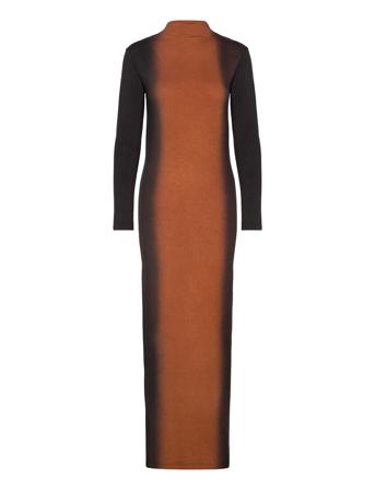 Rabens Sal R Graffiti Long Jersey Dress - Lykka Orange