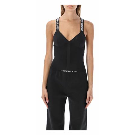 Off White, Sleeveless Tops Zwart, Dames, Maat:S