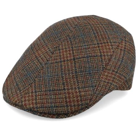 MJM Hats - Braun flatcap Cap - Daffy 3 32 Virgin Wool Brown Check Flat Cap @ Hatstore