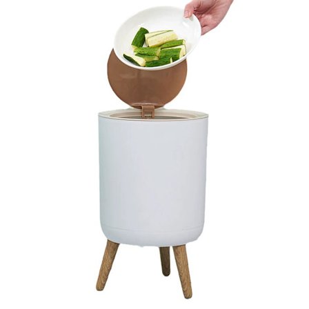 Skraldespand, 7L/1,8G skraldespand med tryk, nordisk moderne skraldespand, plastik skraldespand, egnet til køkken, soveværelse, stue