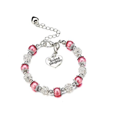 Present till barnbarn Armband Smycken med Rhinestone Bollar Fa