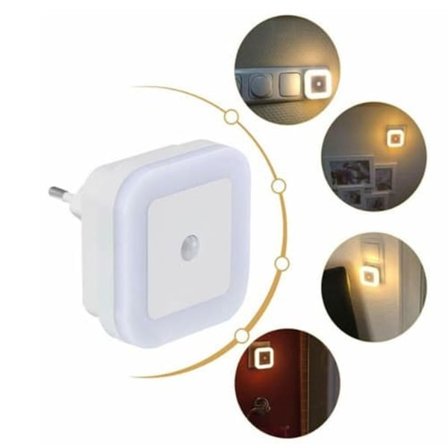 SOAIY 2-pack LED-nattlampor med rörelsesensor, energibesparande lampa, PIR-sensor, varmvitt, barnrum, hall, trappa