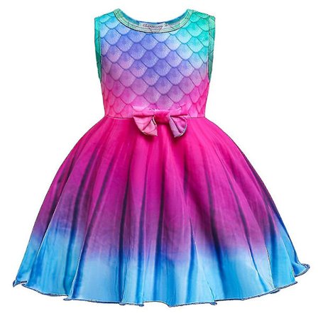 Mermaid-syntymäpäiväjuhlat hihaton skater-mekko aurinkomekko 2–10-vuotiaille tytöille