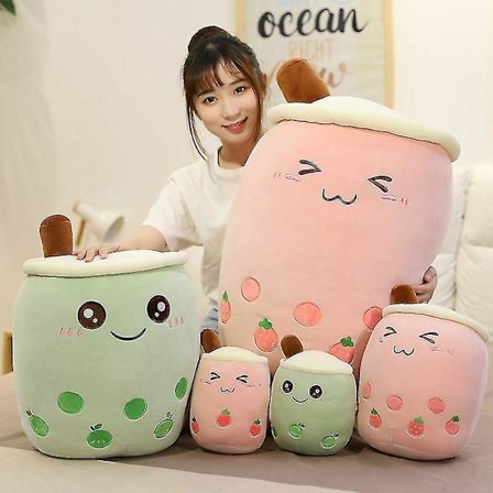 24cm Bubble Tea Boba Mjuk Plyschkudde Kawaii Söta A