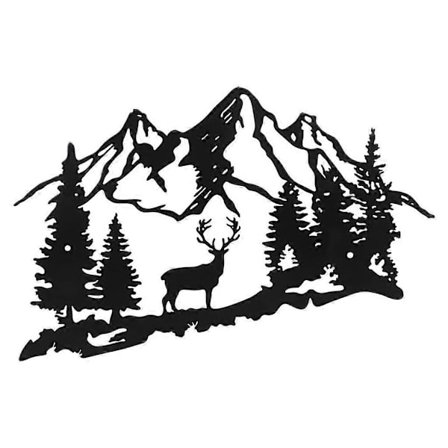 Metallinen hirvi seinäkoriste kotiin makuuhuoneeseen toimistoon sisä- ja ulkotiloihin metsäfiguurit