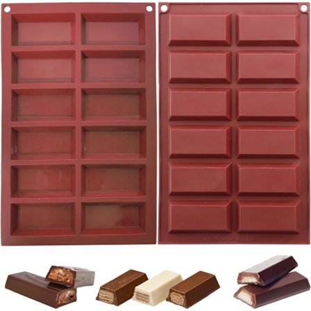 Rektangulære silikon sjokoladeformer 12 hulrom Rektangelform Sjokoladeform Sjokoladebarform Silikonformer kompatible Sjokoladebar Kakao Bar Di
