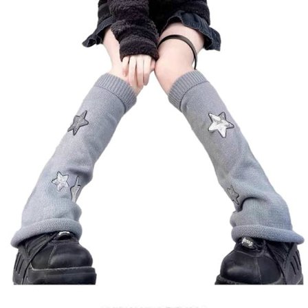 Mode Benvarmere til Kvinder Stjernestrikkede Lange Benstrømper Varme Studenter Piger 90'er Strømper Party Casual Y2K Streetwear Gave